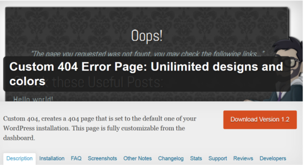 Плагин Custom-404-error-page
